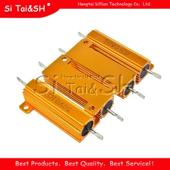 

50W Aluminum Power Metal Shell Case Wirewound Resistor 0.01 ~ 100K 0.05 0.1 0.5 1 1.5 2 6 8 10 20 100 150 200 300 500 1K 10K ohm