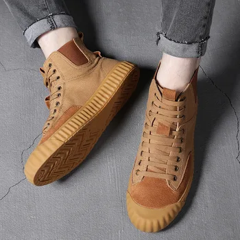 

Spring and autumn 2020 new men's high top sports casual canvas shoes casual board shoes Martin boots men's Boots