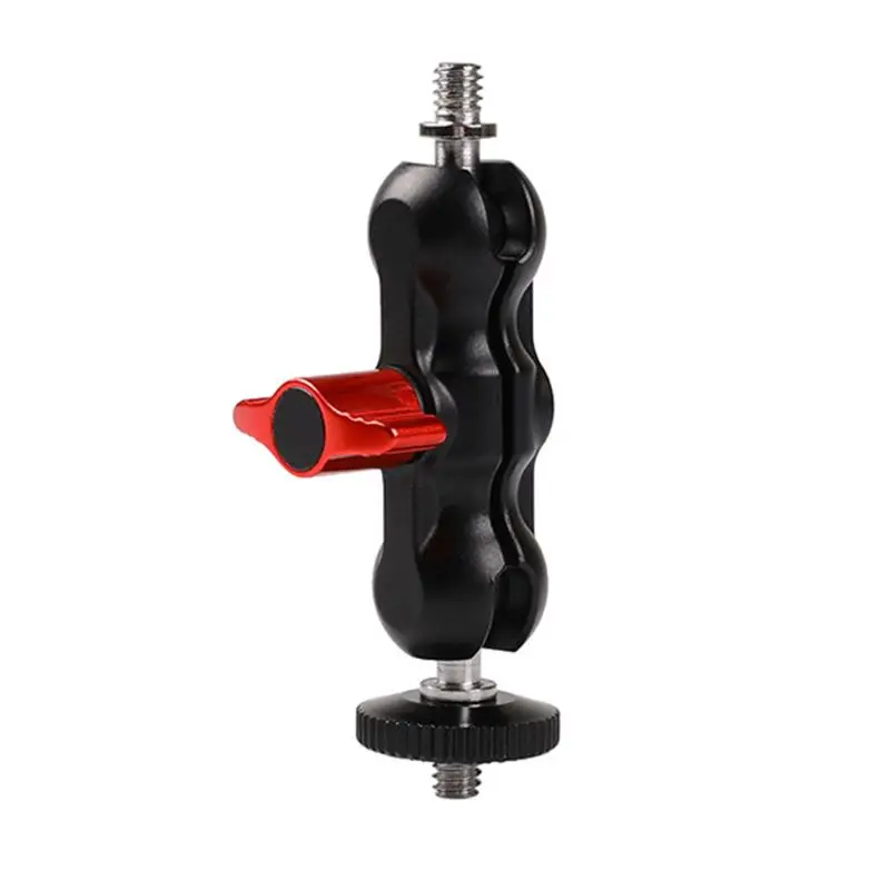 

Red Knob Crab Claw Magic Arm Clamp with Mini Friction Magic Arm Multi-Function Double Ball Head for Camera Monitor