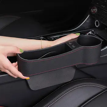 

Accessories Car Seat Gap Organizer Storage Box PU Leather Phone Auto Seat Stoweing Crevice Key Side Holder Tidying Cups and V5X1