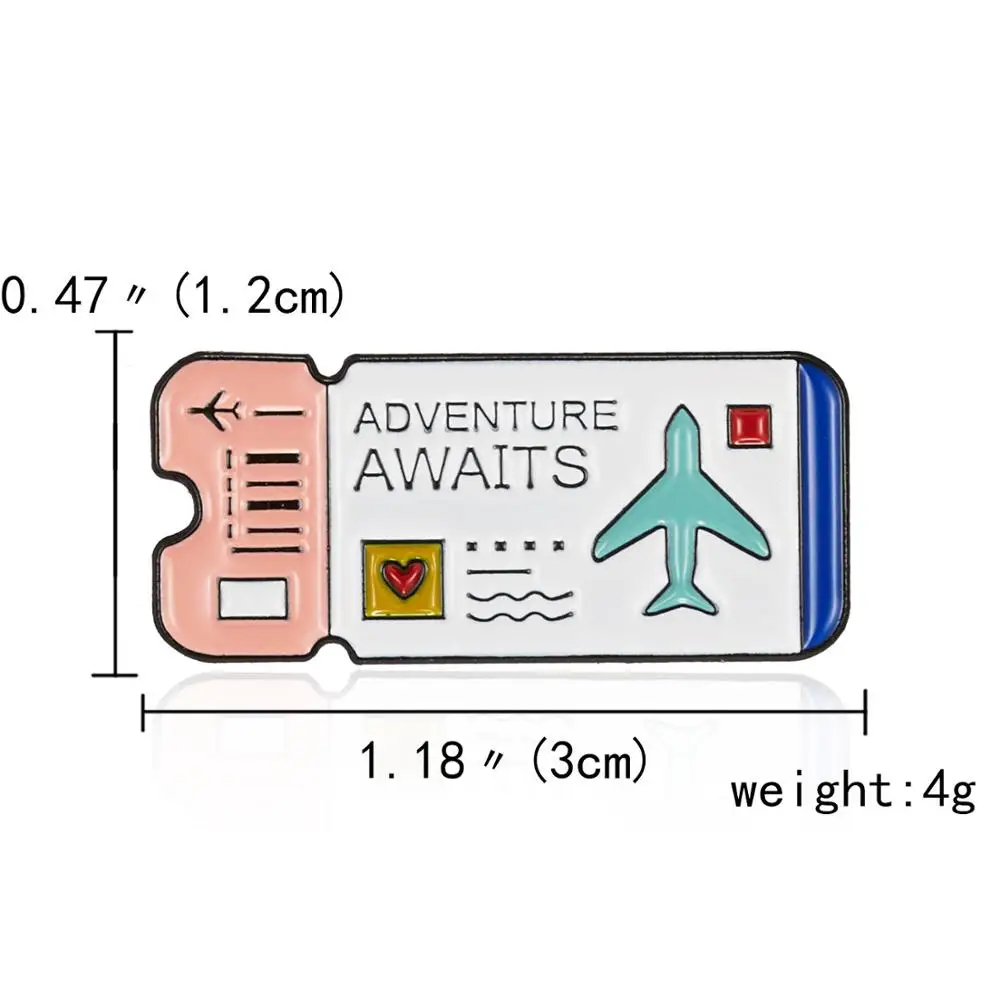 Брошь в виде кинобилетов, автомат для продажи конфет, панк-пленка, эмаль, булавка в виде кинофильма, камеры, милый воздушный билет, Радужный чемодан, нагрудные булавки - Окраска металла: 5-1