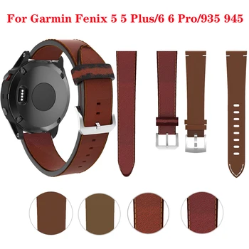 

JKER 22mm Genuine Leather Easyfit Wrist Band Strap For Garmin Fenix 6 6 Pro Wristband Strap For Garmin Fenix 5 935 945 S60 Watch