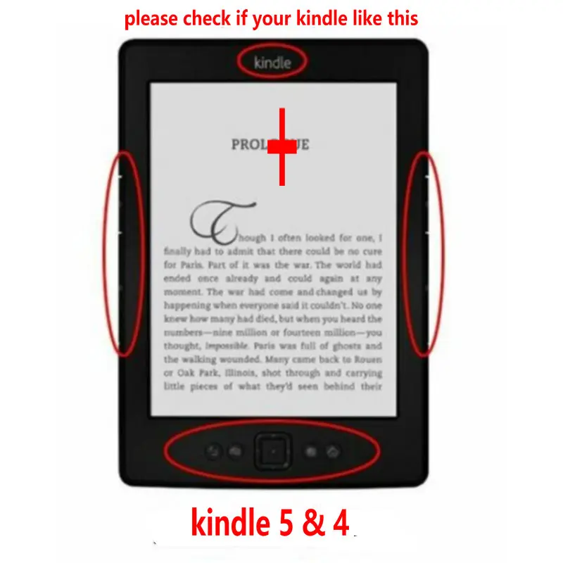 1PC Leather Cover Case for Amazon Kindle 4/5 E-book Reader 6" Inch (not fit for kindle touch)-1