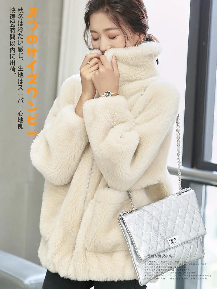 

Winter Sheap Shearing Real Fur Coat 2020 New Warm Thicken Women Short Wool Jacket manteau femme hiver LX2524