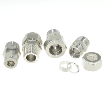 

3/4"BSPT Male Thread x 12mm 16mm 18mm 3/4" OD Double Ferrule Tube Air Compression Pipe Fitting Connector SS 304 Stainless Steel