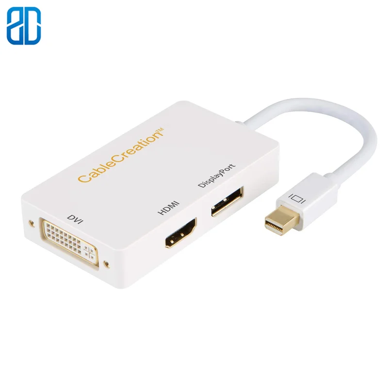 Mini DisplayPort To HDMI DVI DP адаптер 3 в 1 конвертер совместим с MacBook Pro IMac Air Surface 3/5/6|Кабели VGA| |