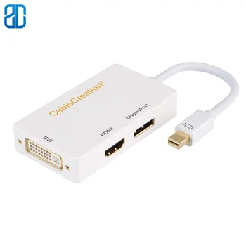 

Mini DisplayPort To HDMI DVI DP Adapter 3 In 1 Mini DP Converter Compatible with MacBook Pro IMac MacBook Air Surface Pro 3/5/6
