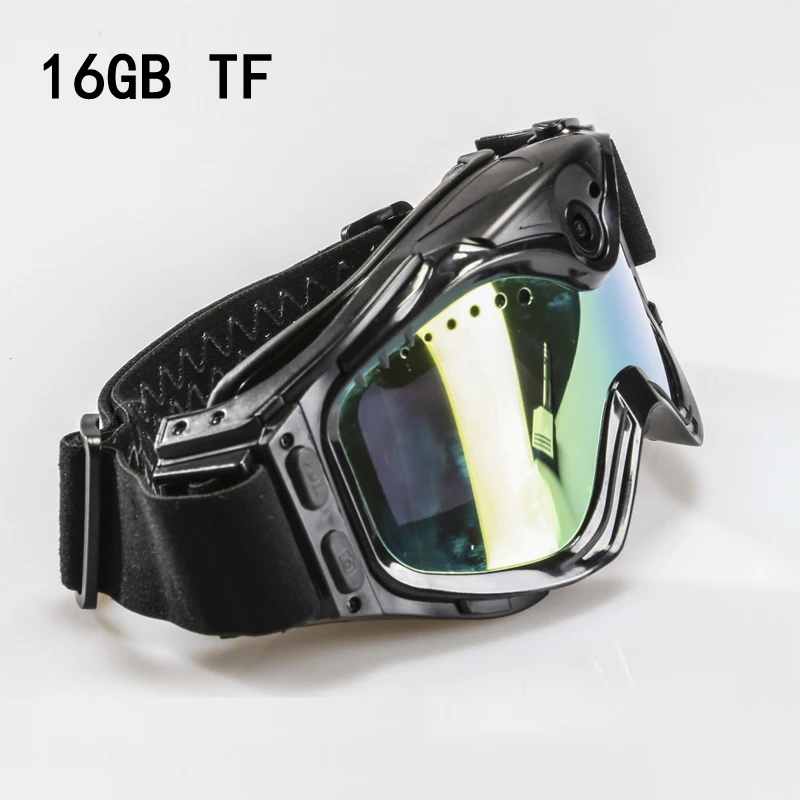 Goggles 16GB TF Gafas очки для мотокросса, очки для мотоцикла, велоспорта, противотуманные, спортивные, DVR очки HD720P, широкоугольные, для езды, видео, лыжные очки - Цвет: Goggles 16GB TF