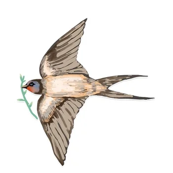 

13.1*14.1CM Beautiful Swallow Decor Car Sticker PVC Colored 11A0270