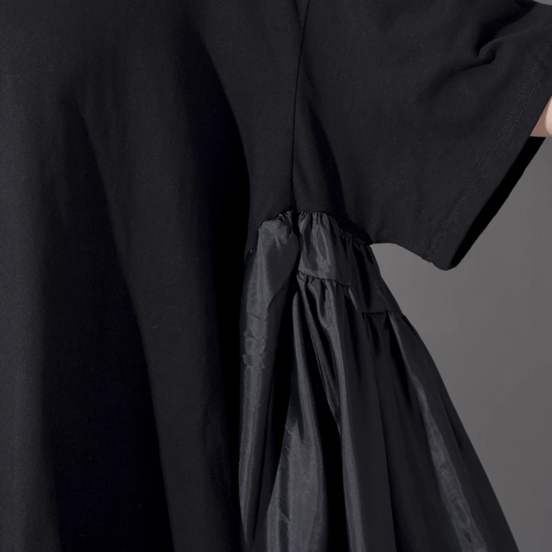 New Fashion Style Pleated Split Joint Loose Oversize Big Size Dress Fashion Nova Clothing