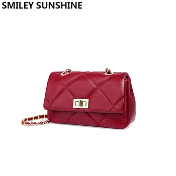 

2021 New Luxury Brand Genuine Leather Women Crossbody Bags Small Fashion Red Cross Body Bag Famous Ladies Messenger Hand Bags
