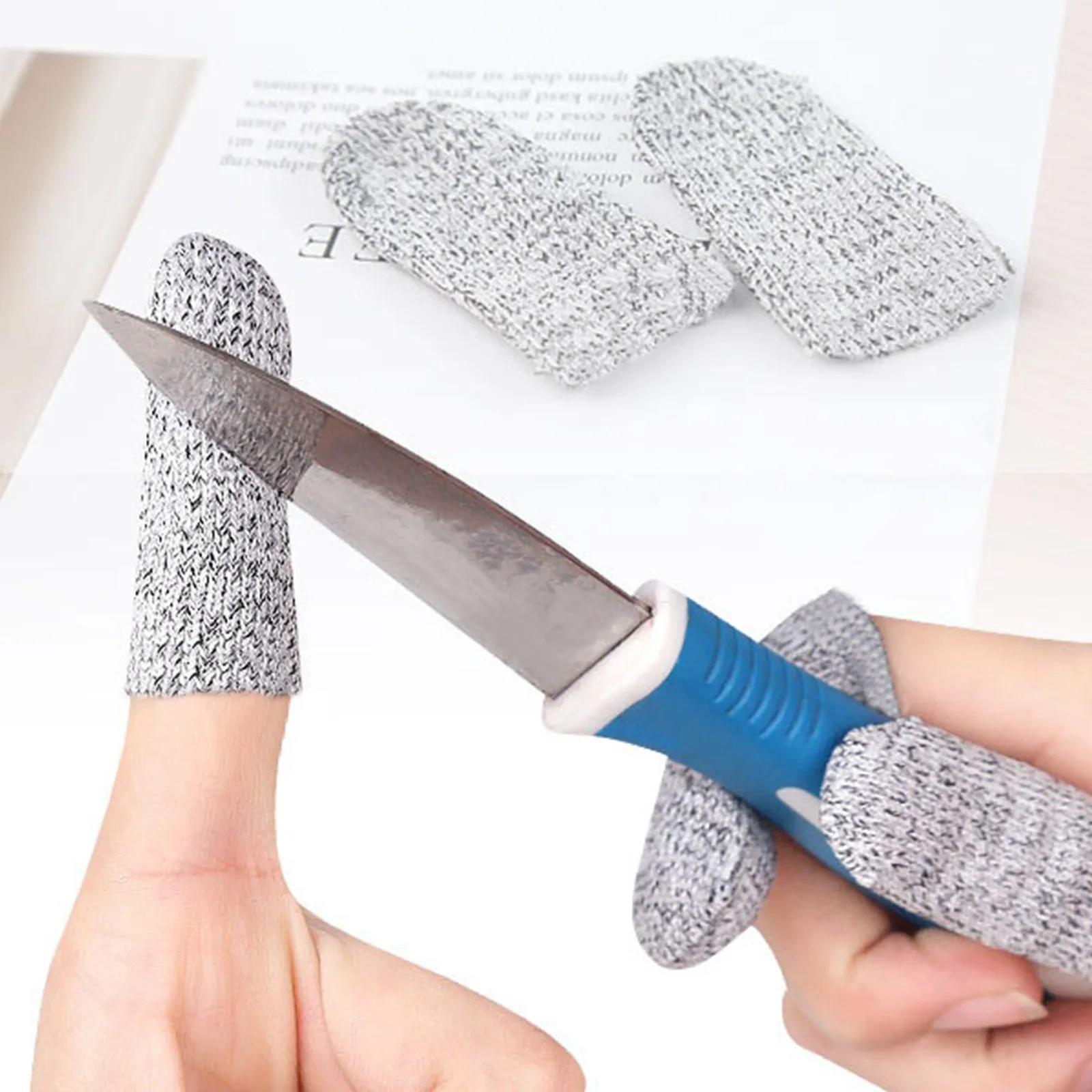 10Pcs/Set Kitchen Anti-cut Finger Cots Thumb Protector Sleeve Flexible Resistant for Work, DIY,Garden, Fingertips Safety Gloves