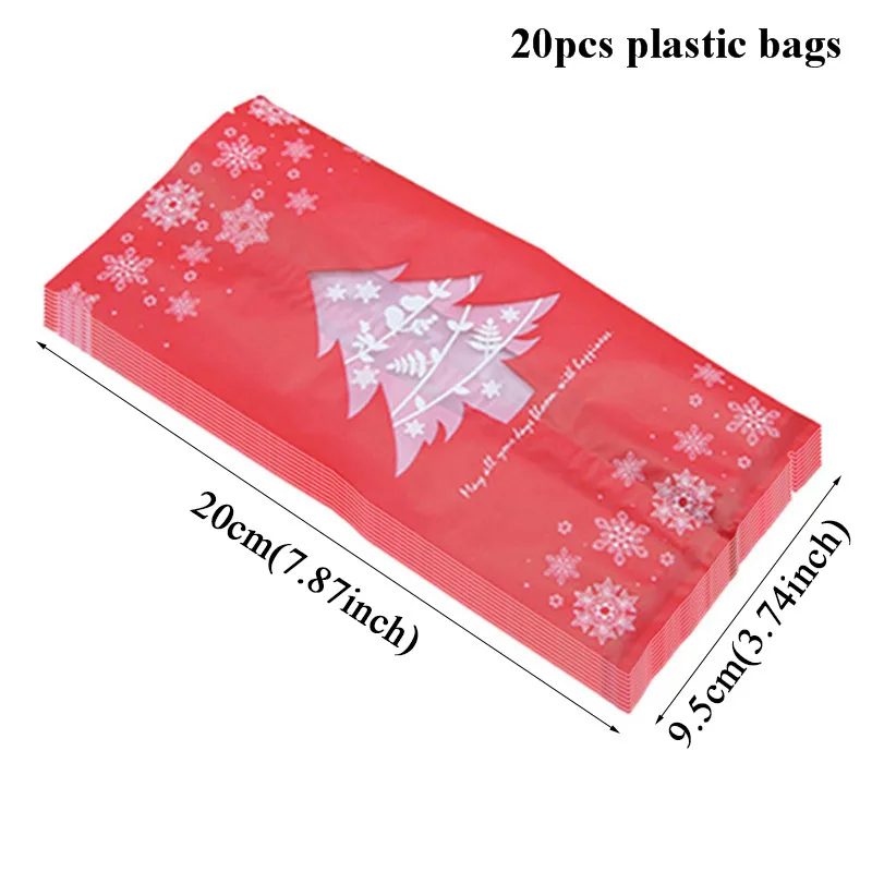 20pcs plastic bags a Рождественская коробка для конфет, свадебные украшения для дня рождения, Подарочная коробка для печенья, упаковочные коробки, Рождественский Декор для дома Kerst Noel - Цвет: 20pcs plastic bags a