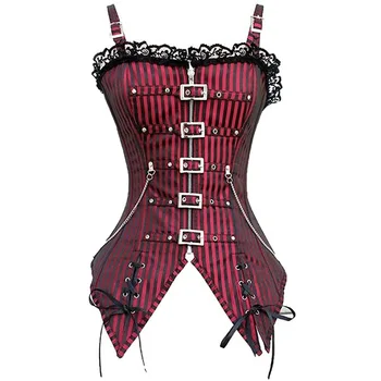 

Zipper buckle punk Gothic court shapewear