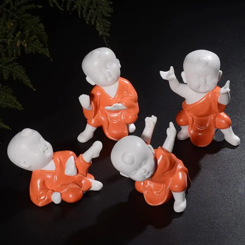 

Ceramic Tea Pets Decoration Ceramic Purple Sand Pottery Tea Pet Zen Monk Home Decor Furnishing Creative Gift Buddha Statue Decor