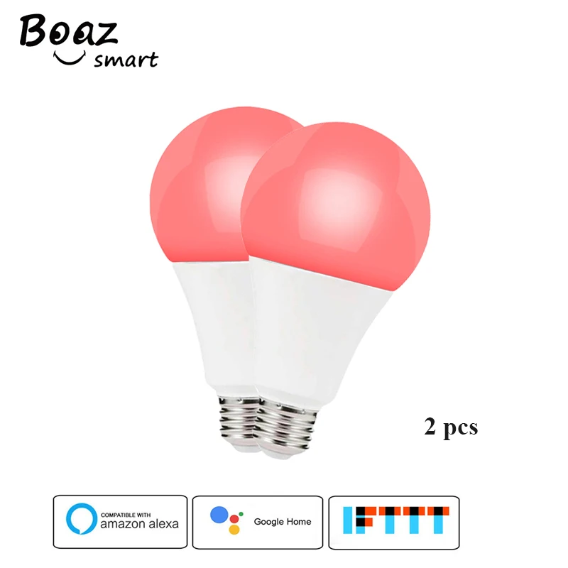 

Smart Bulb WIFI 7W E27 RGBW color Dimmable Smart Light LED Bulb Amazon Alexa Google Home IOS/Android Remote Control Tuya 2 pcs