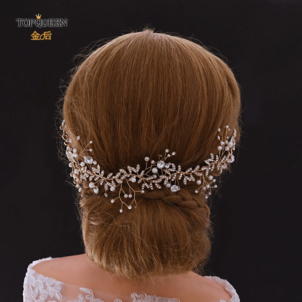 TOPQUEEN HP233-G Bridal headbands for women wedding pearl hair accessory bridal hair accessories for wedding tiara headband