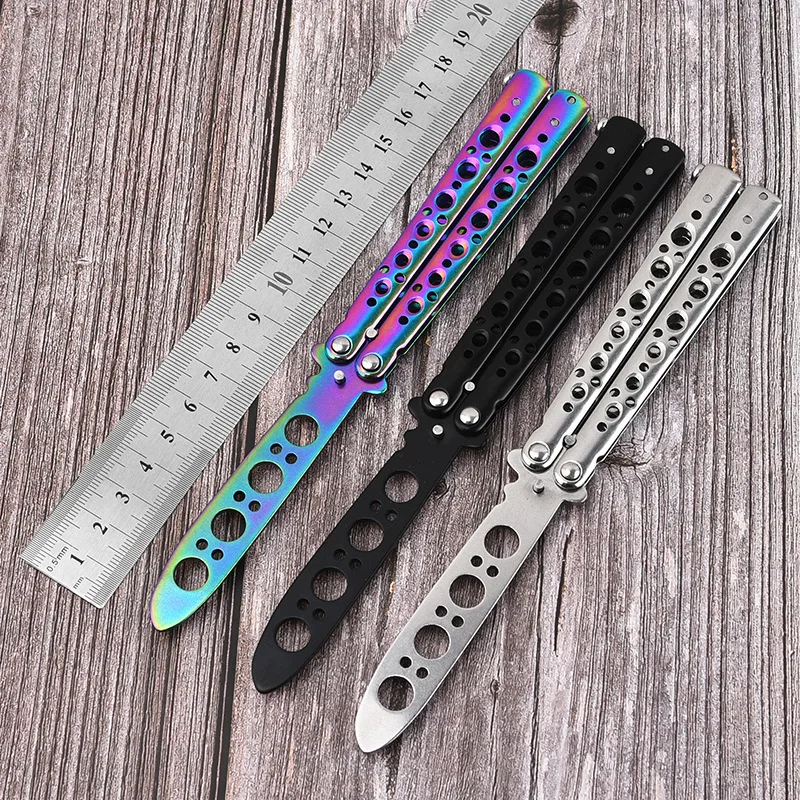 Portable Folding Butterfly Knife CSGO Balisong Trainer Stainless Steel Pocket Practice Knife Training Tool for Outdoor Games mini block plane