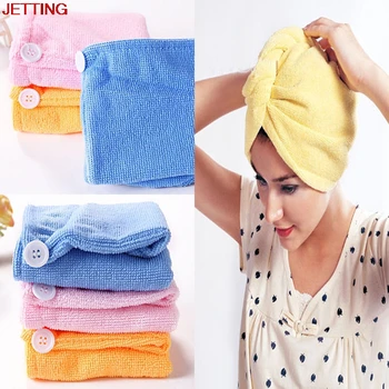 

Turban Hair-Drying Shower Microfiber Towel Caps Quick-drying Bathing Absorbent Bathrobe Hat multi colors Hair Wraps for Women