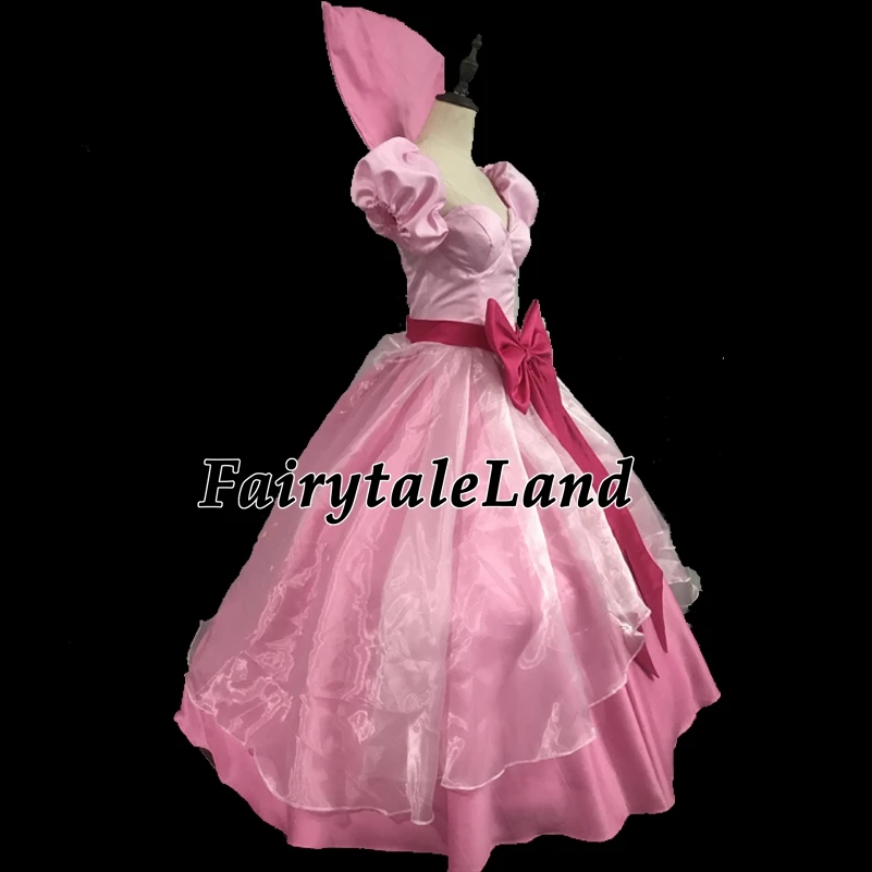 Princess and the Frog Charlotte La Bouff Costume | Halloween Cosplay Princess Tiana Lottie Pink Dress Outfit image 3