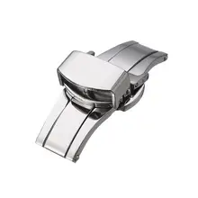 14/16/18/20/22 мм сложить ремешок для наручных часов с пряжкой Дважды щелкните Бабочка ремешок кнопочная застежка на пуговицах, пряжки аксессуары для часов