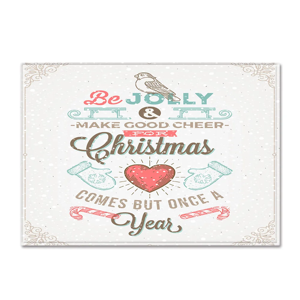 Colour 3D Xmas Santa Claus Flannel Carpets for Living room Rug Merry Christmas party Area Rugs Welcome Home Hallway Kitchen Mats
