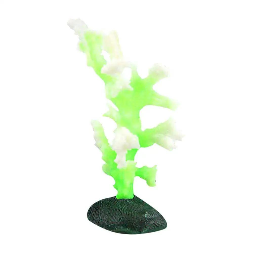 Aquarium aquarium fish tank landscaping simulation coral sea urchin ball silicone seaweed luminous fluorescent aquarium 30O9 - Цвет: A Coral decoration