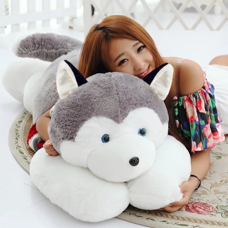 

MT Pillow Expression Husky Children Plush Toys Two Ha Sitting Dog Doll Creative Send Doll No China