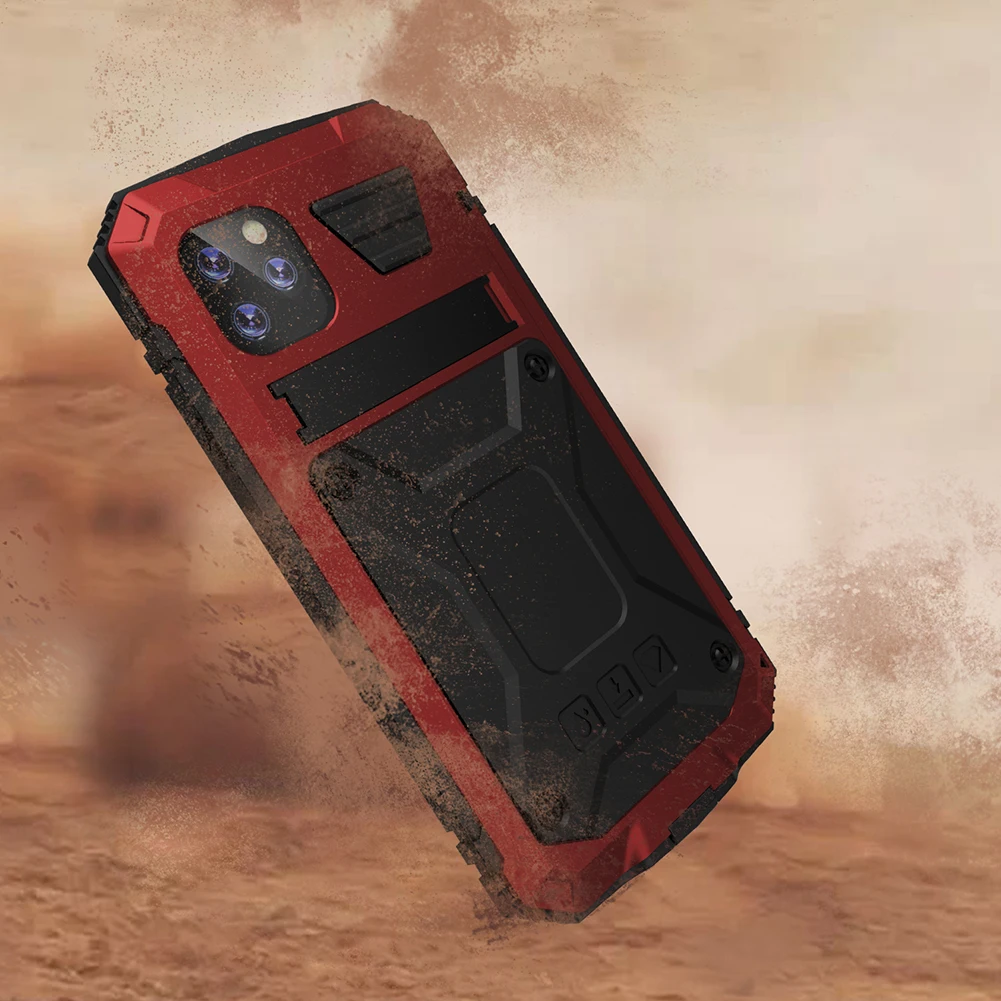 Для iPhone 11 11 Pro Чехол 360 Защита водонепроницаемый противоударный металлический стенд сверхмощный гибридный защитный чехол для iPhone 11 Pro Max