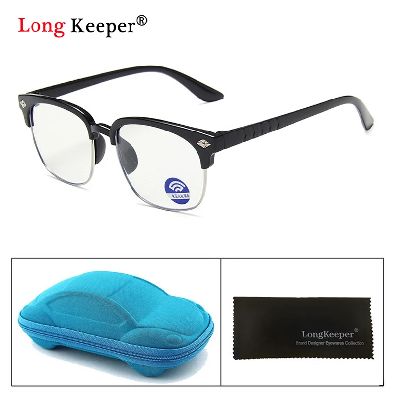 

New Arrival Rivets Kids optical glasses Frames Oval lens Anti Blue light Computer transparent eye glasses Frames Boys&girls box