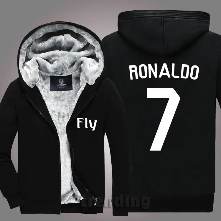 

Fashion Men women Warm Thick Coat Jacket winter fly star RONALDO PEPE JAMES BALE Zippers velvet Sweatshirt Hoodies