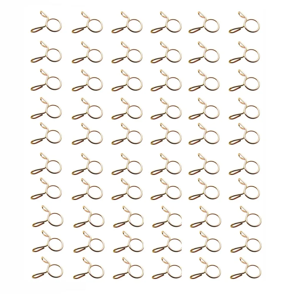 60pcs Motorcycle Scooter ATV Moped Fuel Line Hose Tubing Spring Clips Clamp Inner Diameter 8mm Suitable for 6-7mm Pipe |