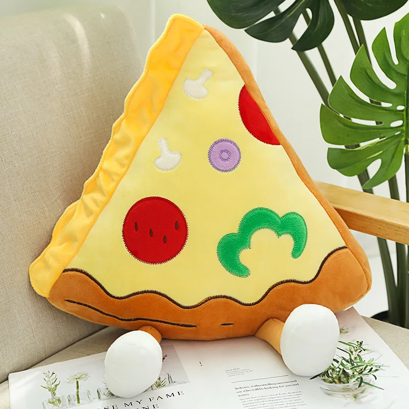 Креативная плюшевая игрушка-подушка для фаст-фуда Гамбург хот-дог Пицца Тост чипсы попкорн мягкие игрушки для детей подарок на день рождения - Цвет: 45x35cm pizza
