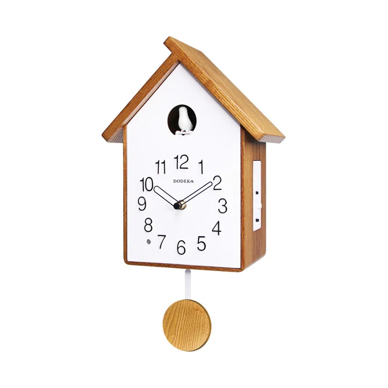 

European 3d Cuckoo Clock Wall Wood Pendulum Clock Hanging Bell Living Room Watch Mechanism Reloj De Pared Bedroom Decor SC050