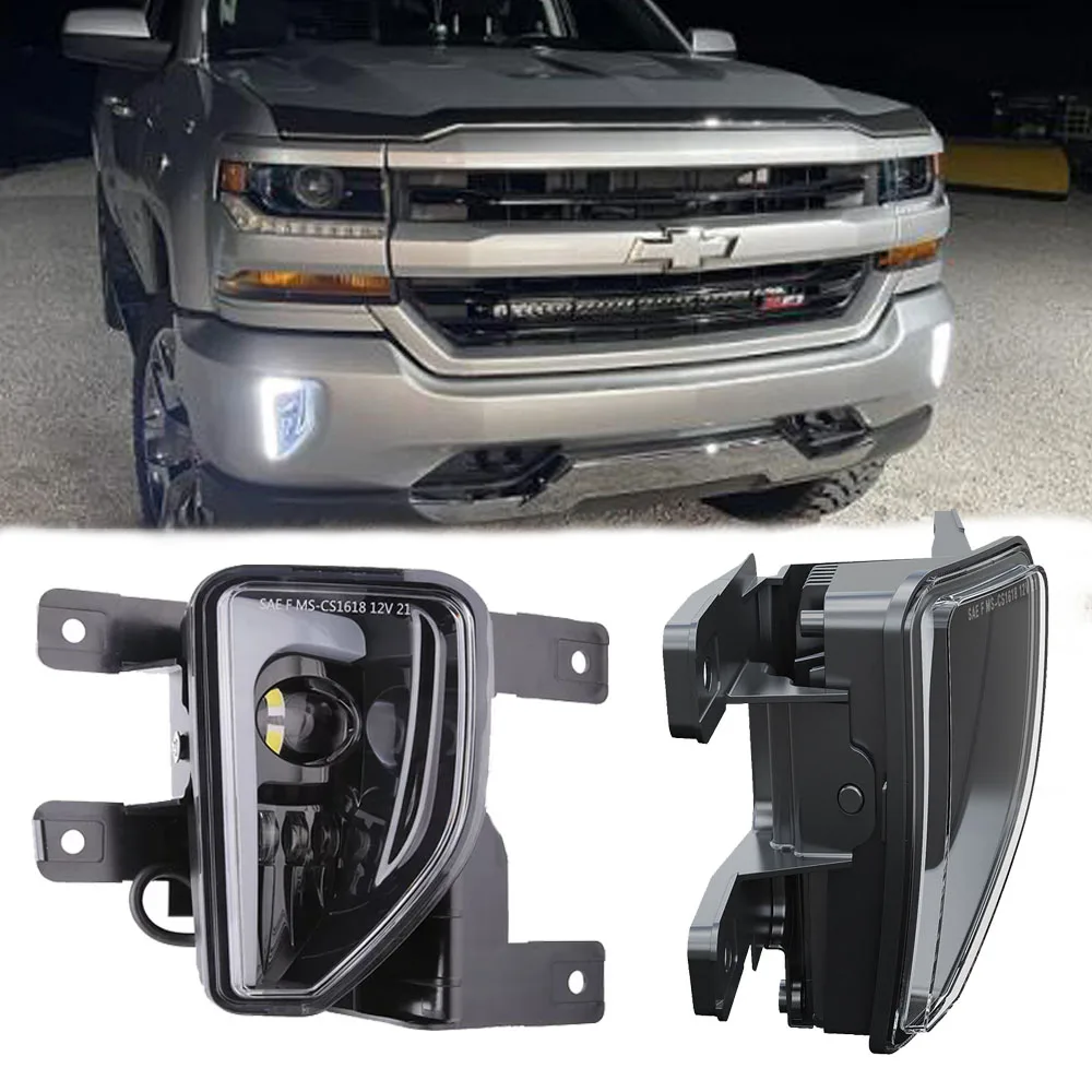 Fendinebbia A Led Dot W/ Drl Per Chevrolet Silverado 1500 2016-2018 Faros Per Chevy Silverado Guida Paraurti Fendinebbia Luce Auto.