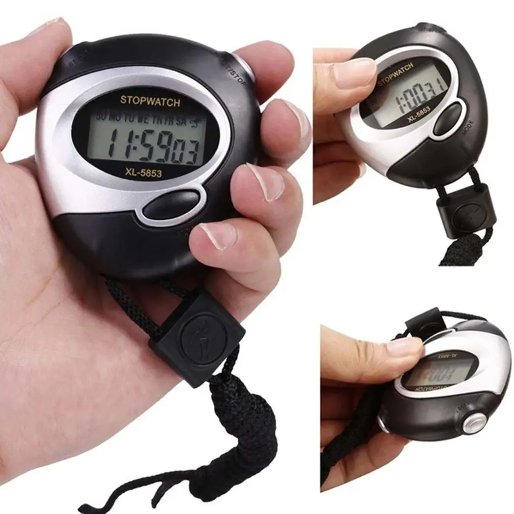 Таймер бег цифровой Ручной спортивный секундомер часы Будильник фитнес электронный секундомер таймер электронный будильник