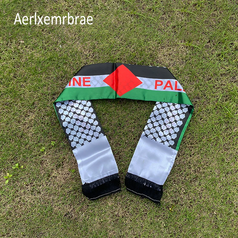 Aerlxemrbrae палестинский флаг шарф футбольной команды 14*130 см с принтом атласный