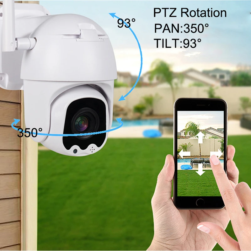 Cena Kamera ochrony HD 1080P kamera PTZ IP IR zewnętrzna wodoodporna nadzór domowy dwukierunkowy Audio automatyczne śledzenie kamera telewizji przemysłowej PTZ