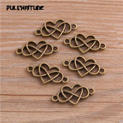 Покрытие антикварной бронзой PULCHRITUDE, 20 шт., 13*25 мм, два цвета, металлический сплав цинка, любовь, разъем, неограниченное количество, подвески, подходят для ювелирных изделий, медицинский завод, подвеска, задатки - Окраска металла: Покрытие антикварной бронзой
