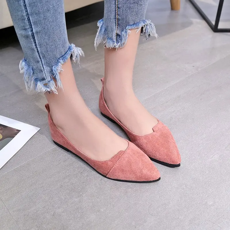 

2019 Summer/Autumn Fashion Women Flats Slip on Shoes Candy Color Woman Boat Shoes Ladies Shallow Ballet Flats Korean Footwear