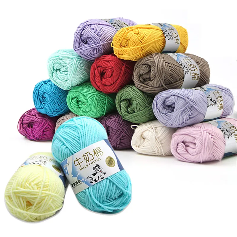Us 0 51 43 Off 50g Ball 100 Ring Spun Cotton Soft Wool Yarn 5 Ropes Combed Baby Milk Cotton Yarn For Knitting Hand Knitted Blanket Cowls Socks In