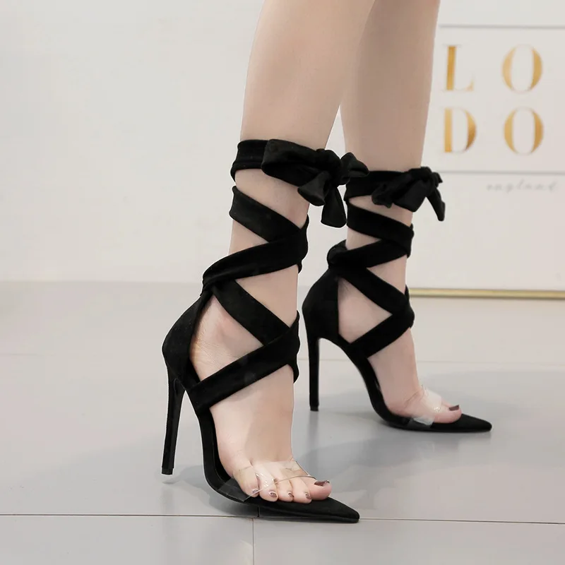 

2019 Sharp Down Crossing Bandage Toe Woman Sandals