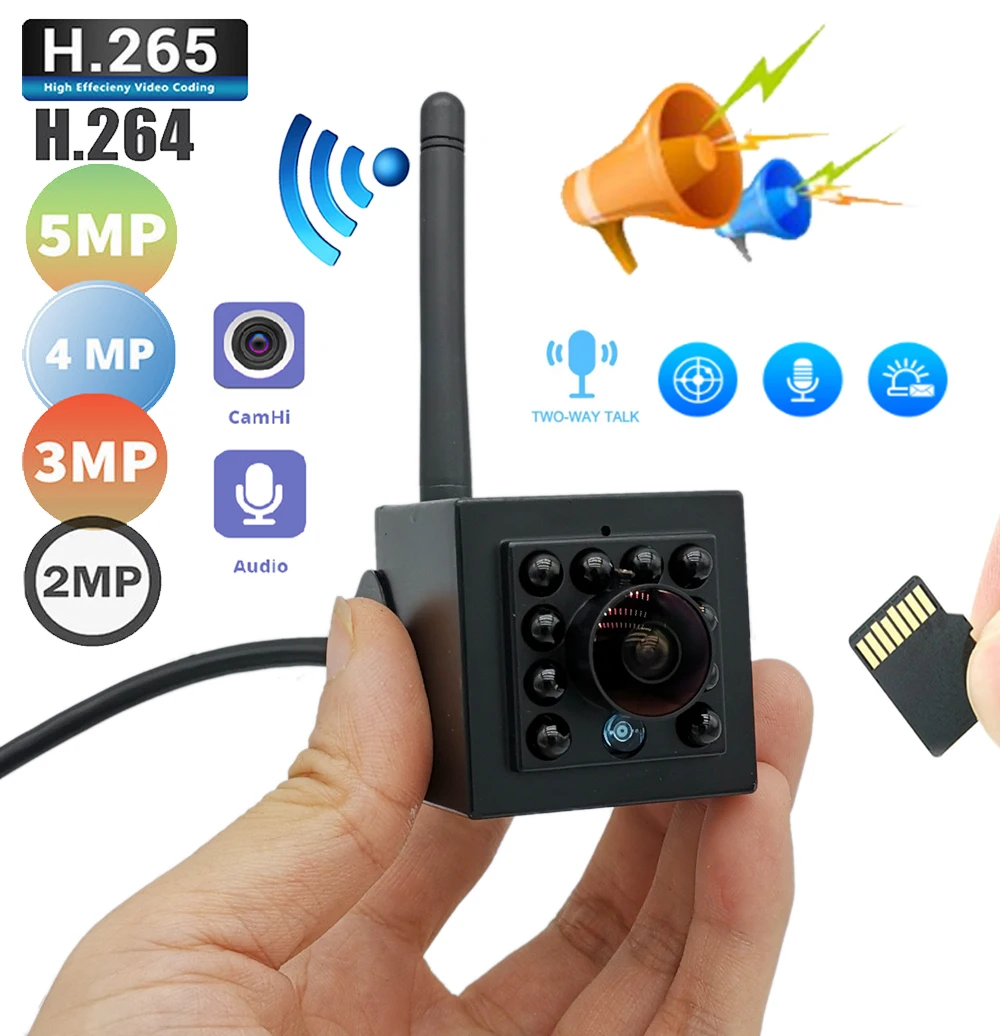 5Mp 2Mp Grandangolo Mini Ir Ip Camera Tf Card Slot 940N Ir Visione Notturna Telecamera Audio Citofono Vocale Bidirezionale Per Bird Nest Watch