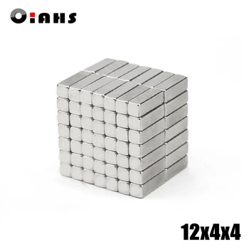 

1000pcs F12x4x4mm Super Powerful Strong Rare Earth Block NdFeB Magnet Neodymium N35 Magnets F12*4*4mm- Free Shipping