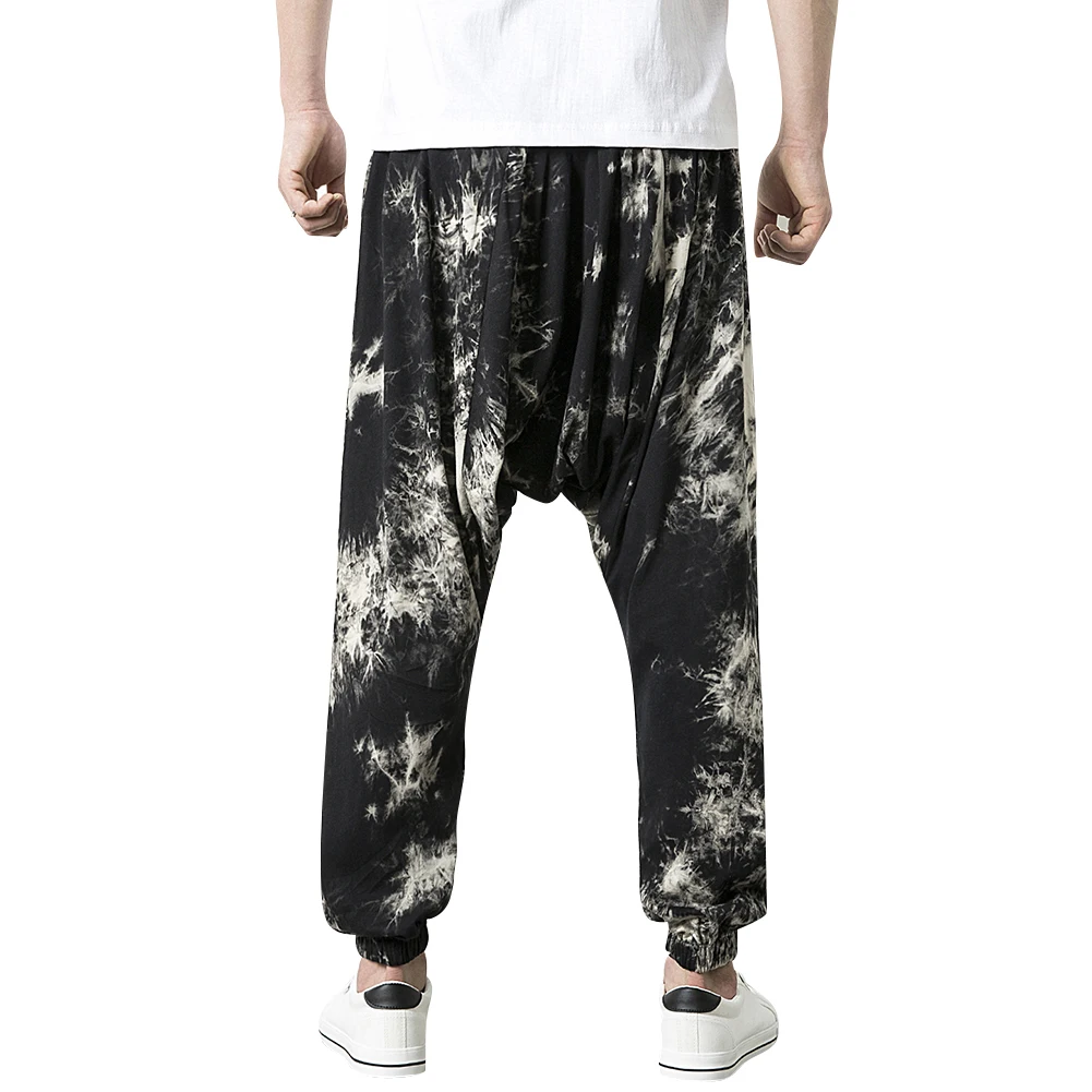Уличные хип-хоп шаровары мужские модные свободные широкие брюки Pantalones Hombre винтажные повседневные штаны с принтом граффити