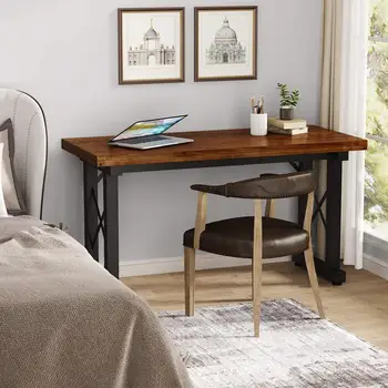 

55 inch solid wood computer desk, Tribesigns writing computer desk, modern simple study desk, PC notebook computer desk