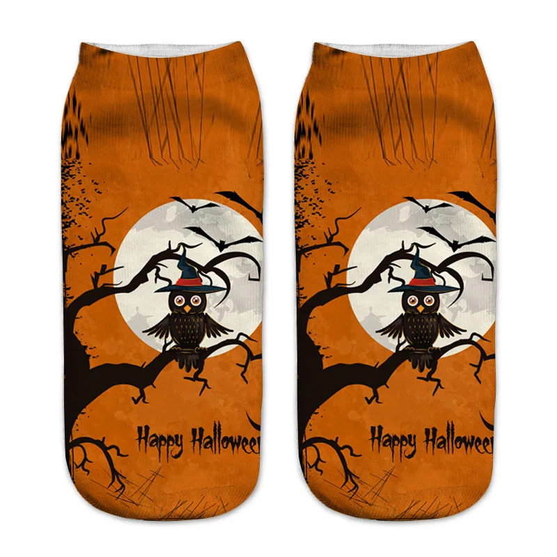Ужас смешной 3D печати масляной живописи носки Хэллоуин дамы милые модные повседневные Harajuku Осень и зима пара носков для мужчин - Цвет: As shown