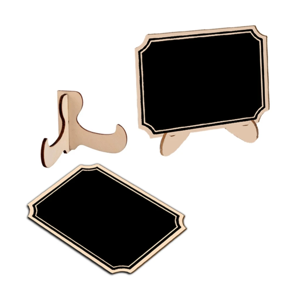 10x Mini Hanging Blackboard Wood Plaque Sign DIY Tag Wine Tag Price Tag Chalkboard Kids Deco Board for Wedding Party Decoration