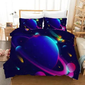 

Luxury Starry Milk Way Bedroom Decor Bedding Set 100% Microfibe 1PC Duvet Cover with Pillowcases No Comforter Drop Ship