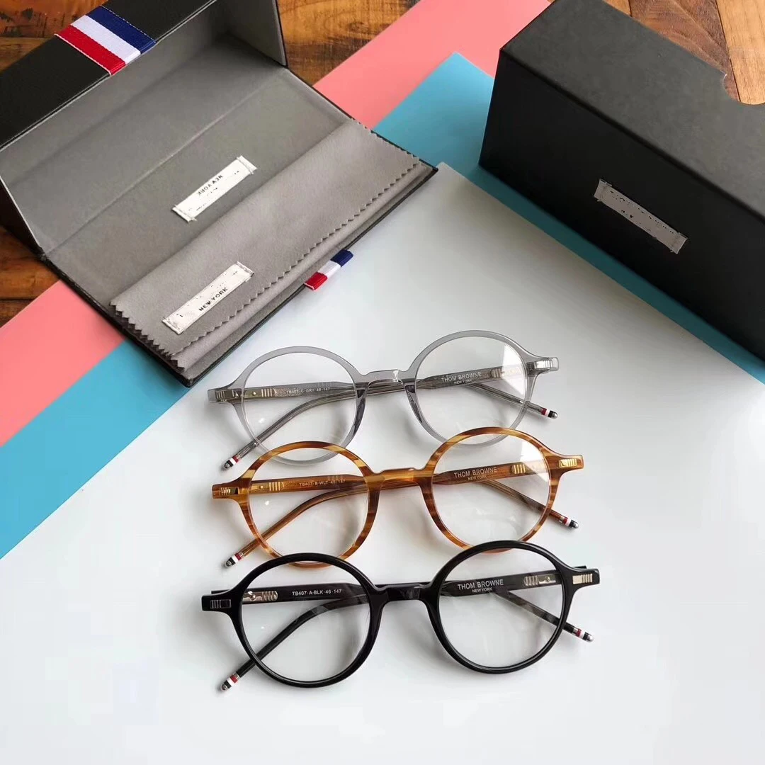 New High Quality Thom Brand Designer Retro Round Eyeglasses Optical Prescription Glasses Frame Men Gafas Women with Original Box